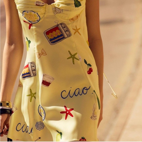 For Love And Lemons Ciao Mini Dress in Butter Yellow - Picture 5 of 8
